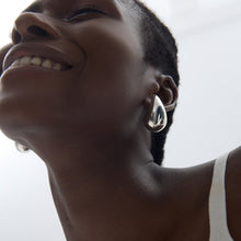 Large Drop Water S999 Sterling Silver Electroformed Stud Earrings