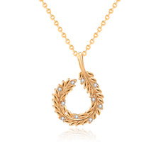 CZ Wheat Ear Circle 925 Sterling Silver Necklace