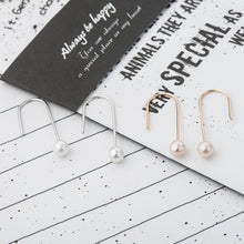 Simple U Created Pearl 925 Sterling Silver Earrings