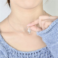 Trendy White Water Drop CZ Pendant in 925 Sterling Silver