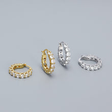 Modern Round CZ Wheels 925 Sterling Silver Hoop Earrings