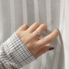 Adjustable Six Claw CZ Ring in 925 Sterling Silver