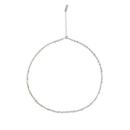 Irregular Golden Hollow Chain Necklace in 925 Sterling Silver