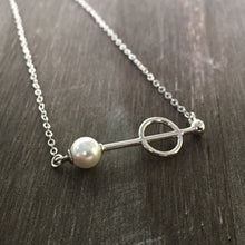 White Trendy Silver Shell Pearl Necklace in 925 Sterling Silver