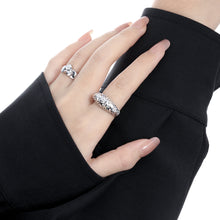 Modern Adjustable 925 Sterling Silver Irregular Surface Ring