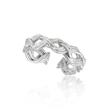 Modern Hollow Twisted 925 Sterling Silver Adjustable Ring