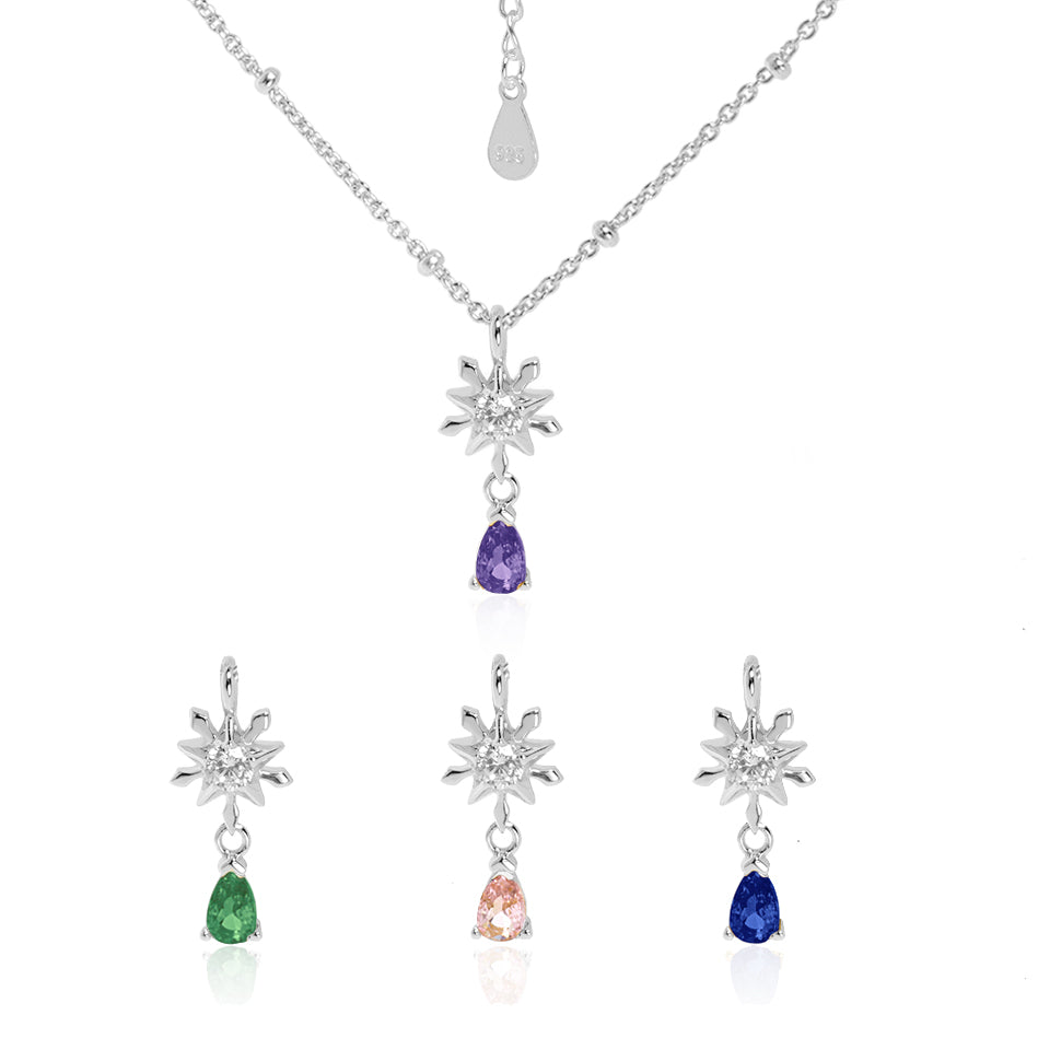 Elegant Five-Pointed Star Snowflake CZ Necklace for Women