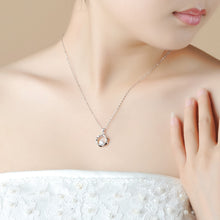 Circular Wave Twisted White/Purple CZ Pendant in 925 Sterling Silver