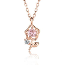 Beautiful CZ Flower Necklace in 925 Sterling Silver