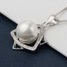 Rotary Inverted Triangle Shell Pearl Pendant in 925 Sterling Silver