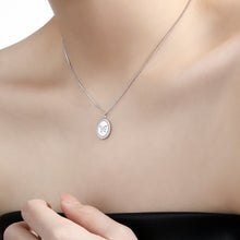Anniversary Oval Butterfly Signet Necklace in 925 Sterling Silver