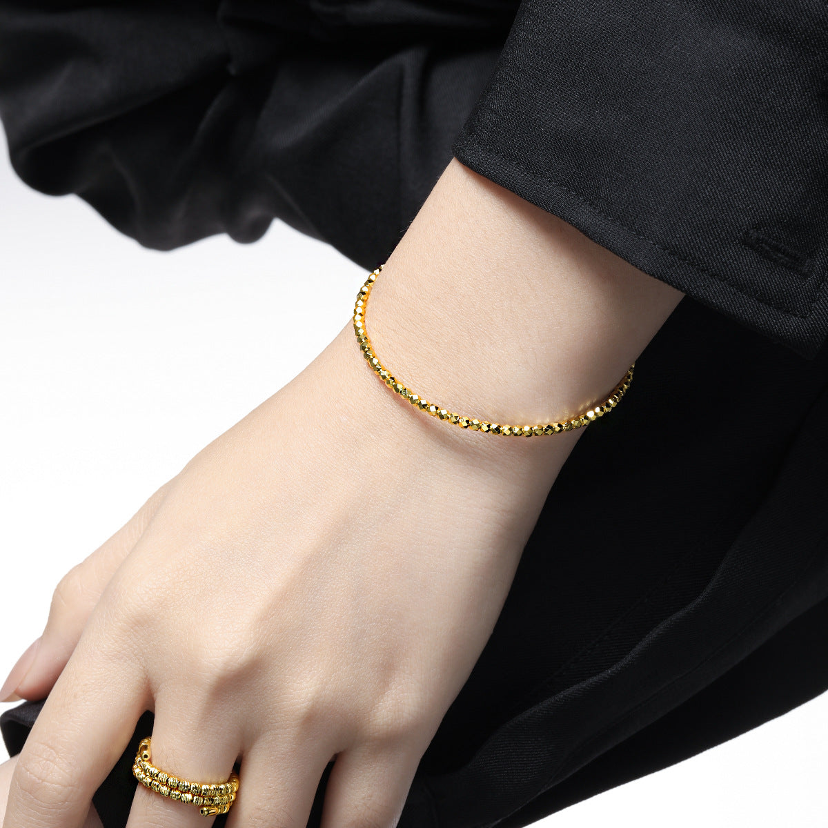 Irregular Geometry Carved 925 Sterling Silver Open Bangle