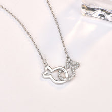 2019 CZ Kiss Fish 925 Sterling Silver Necklace
