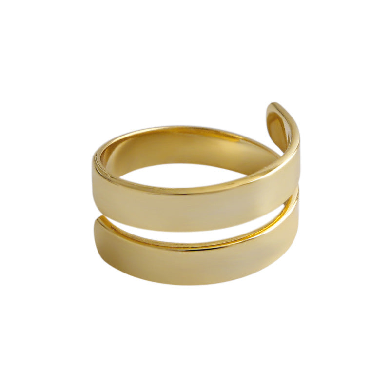 Adjustable Double Layer 925 Sterling Silver Ring