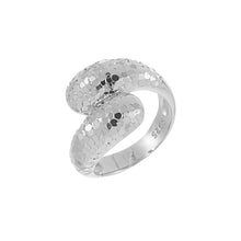 Women’s Adjustable Mirror Painted Cross 925 Sterling Silver Ring