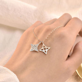 Modern CZ Star Hollow 925 Sterling Silver Necklace