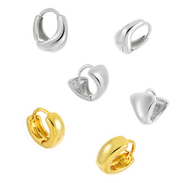 Geometry Minimalism Mini Circles 925 Silver Hoop Earring (Single)