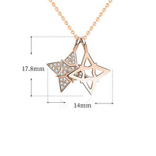 Modern CZ Star Hollow 925 Sterling Silver Necklace