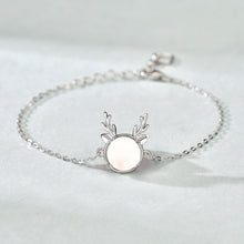 Natural Moonstone Elk 925 Sterling Silver Bracelet