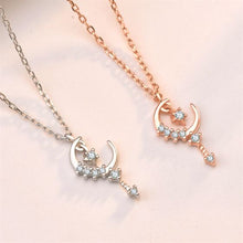 Crescent Moon Fairy Wand Necklace in 925 Sterling Silver