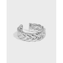 Adjustable Hollow Twisted 925 Sterling Silver Ring