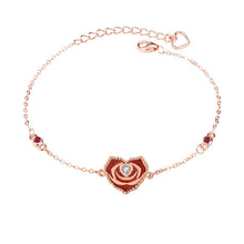 Red CZ Rose Gold 925 Sterling Silver Bracelet