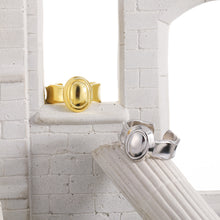 Women’s Adjustable 925 Sterling Silver Geometric Oval Ring