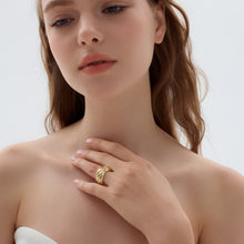 Bold Chunky Electroforming Twill Pattern Sterling Silver Ring