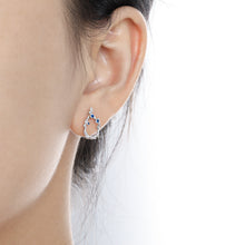 Irregular Hollow CZ Waterdrop 925 Sterling Silver Stud Earrings