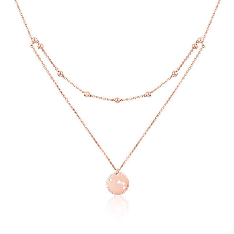 Party Double Beads Constellation Necklace - 925 Sterling Silver