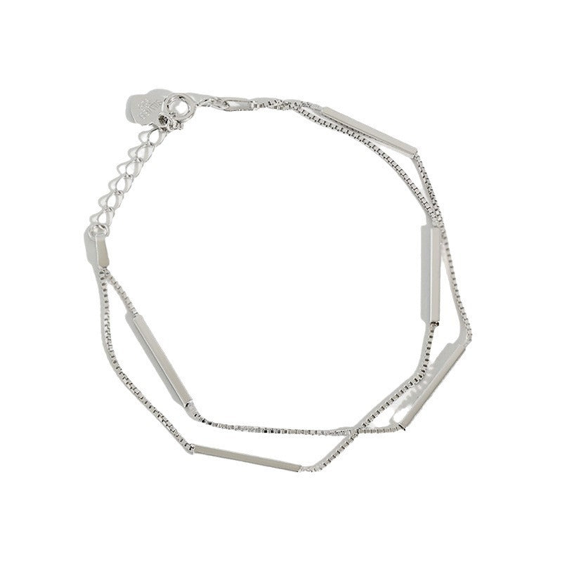 Fashion Double Layer S925 Sterling Silver Bracelet