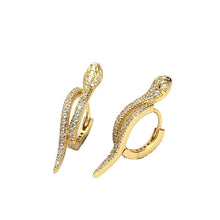 Modern CZ Snake 925 Sterling Silver Hoop Earrings