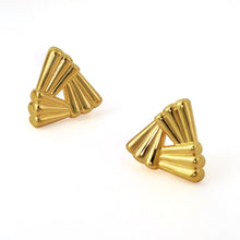Chunky Geometry Hollow Triangle 999 Sterling Silver Earrings