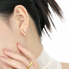 Fashion Office Round Shell Pearl C Shape 925 Sterling Silver Hoop Earrings