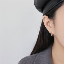 S925 Sterling Silver Retro Oval Ring Earrings