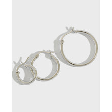 Personalized Geometric Hollow Circular Rings S925 Silver Earrings