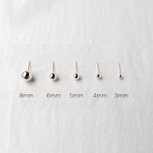 Smooth Round Bead 925 Sterling Silver Stud Earrings