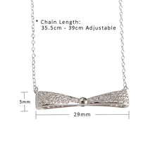 Micro Setting CZ Bowknot 925 Sterling Silver Necklace
