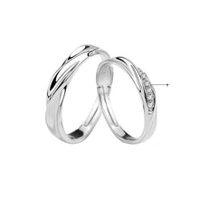 Wedding Fall in Love CZ 925 Sterling Silver Adjustable Promise Ring