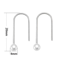 Simple U Created Pearl 925 Sterling Silver Earrings