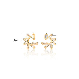 Elegant CZ Flower 925 Sterling Silver Stud Earrings