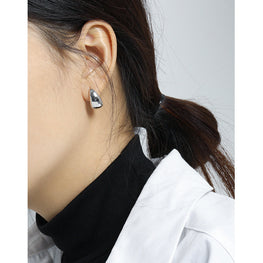 Minimalist Geometric Oval S925 Pure Silver Ear Nails