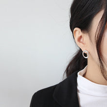 Simple Twisted Circles 925 Sterling Silver Stud Earrings