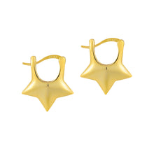 Cute Mini Star 925 Sterling Silver Hoop Earrings