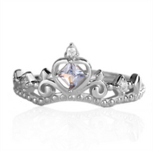 Elegant Square CZ Crown Necklace in 925 Sterling Silver