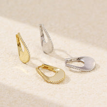 Elegant CZ U Shape 925 Sterling Silver Hoop Earrings