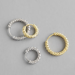 Modern 925 Sterling Silver Hoop Earrings