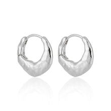 Geometry Irregular Matte Circle 925 Sterling Silver Hoop Earrings