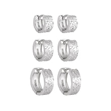 Office Mini Scale 925 Sterling Silver Hoop Earrings