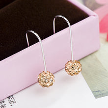 Spherical 925 Silver Hook Earrings in Various Colors